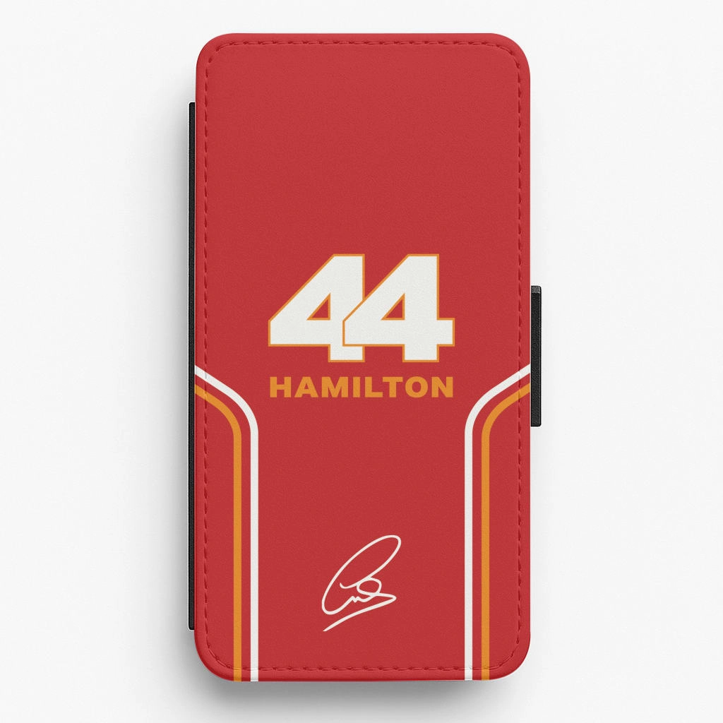 Flexible Pattern Cushioned Edge Stripes 44 Hamilton Flip / Wallet Phone Case