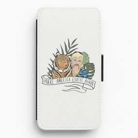Rugged Grip Light Touch Make America Exotic Again - Tiger King Flip / Wallet Phone Case