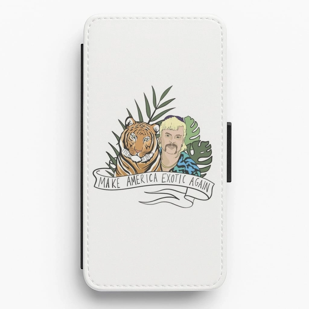 Rugged Grip Light Touch Make America Exotic Again - Tiger King Flip / Wallet Phone Case