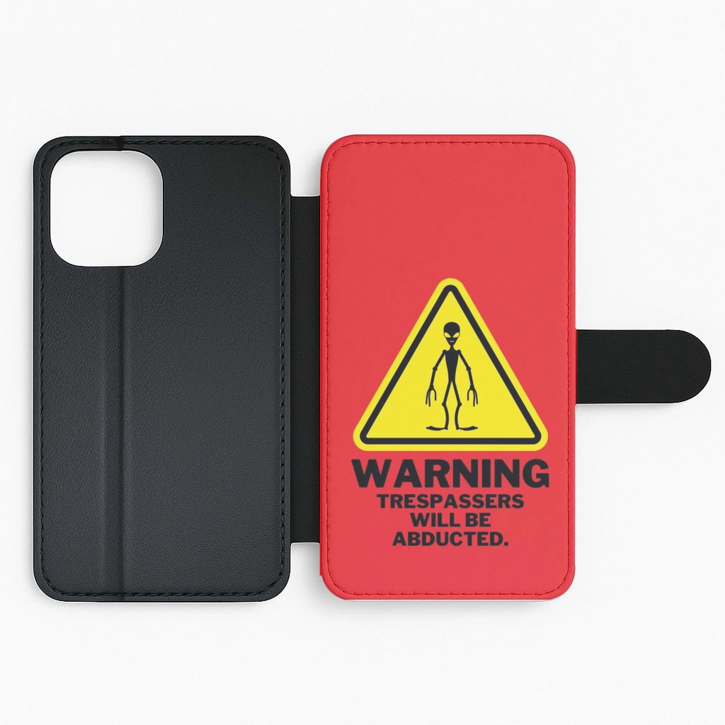 Minimal Surface Layer Matte Pattern Layer Warning Abduction - Space Flip / Wallet Phone Case