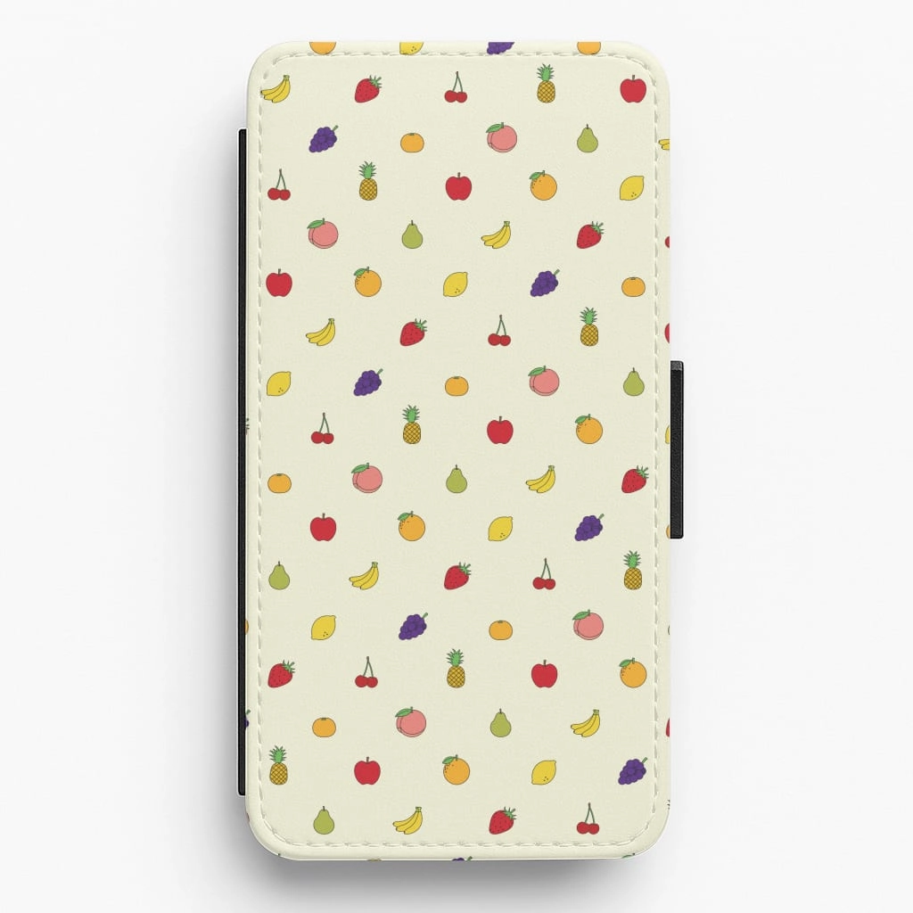 Miniature Fruits Pattern Flip / Wallet Phone Case TPU Material Matte Build