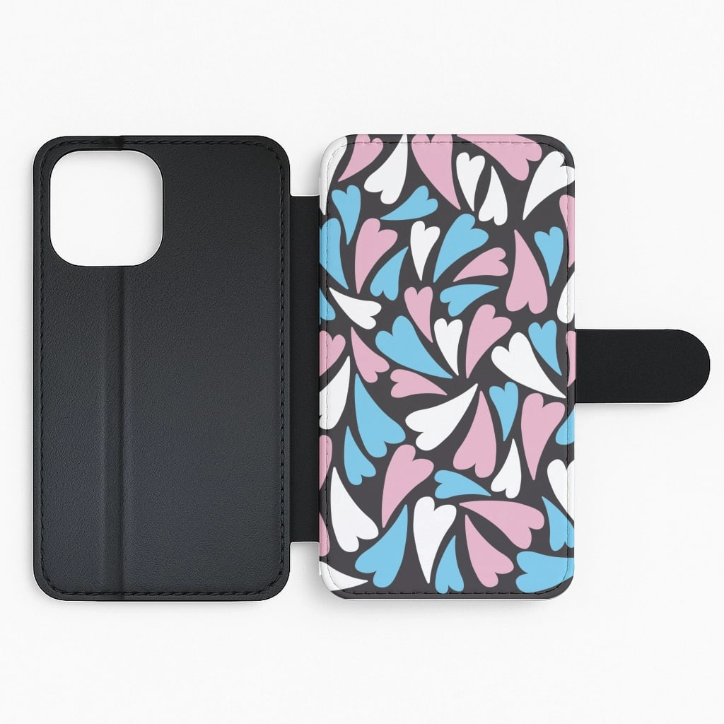 Transgender Hearts - Pride Flip / Wallet Phone Case Minimal Protection Minimal Aesthetic