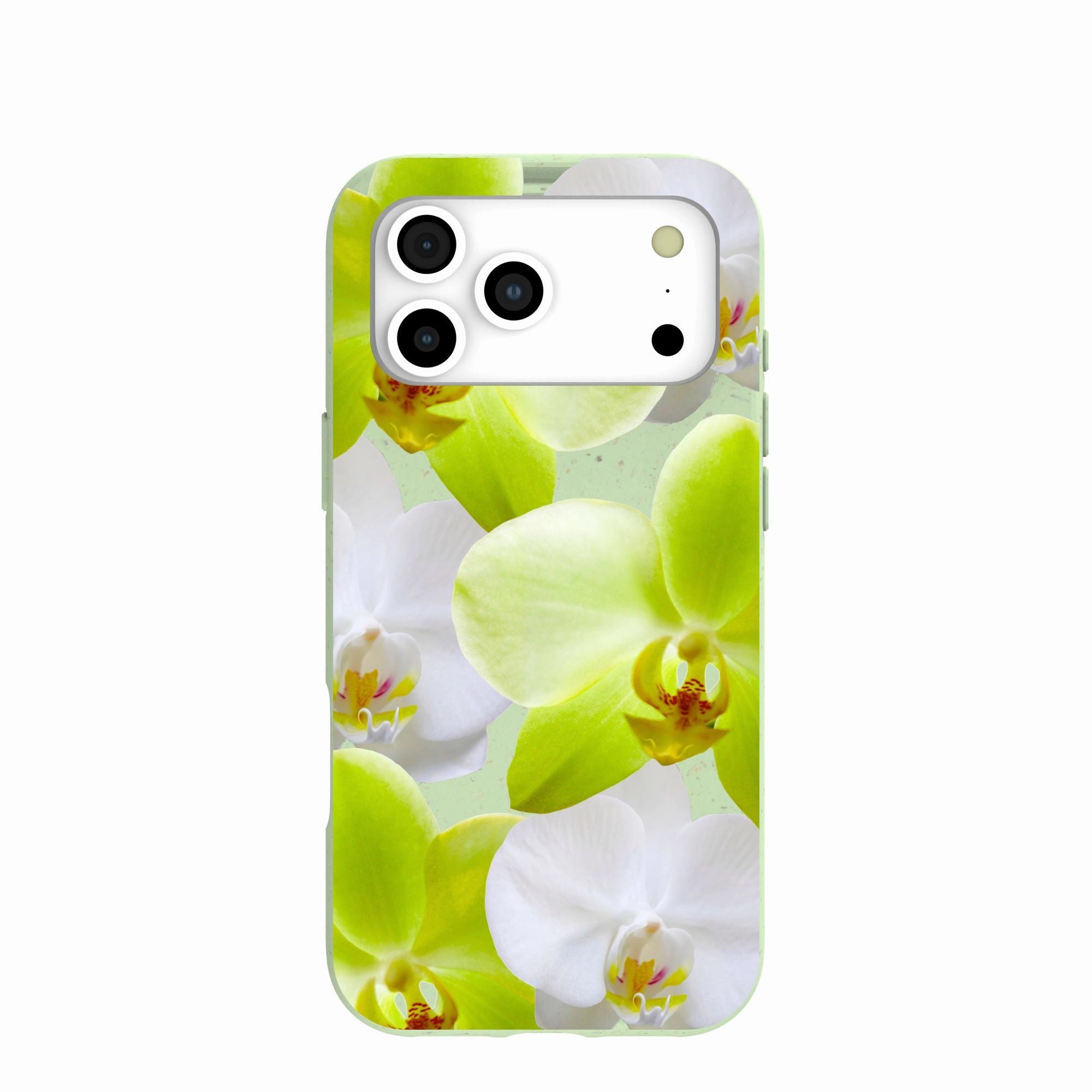Soft Texture Durable Form Sage Green Orchid Blooms iPhone 17 Pro Max Case