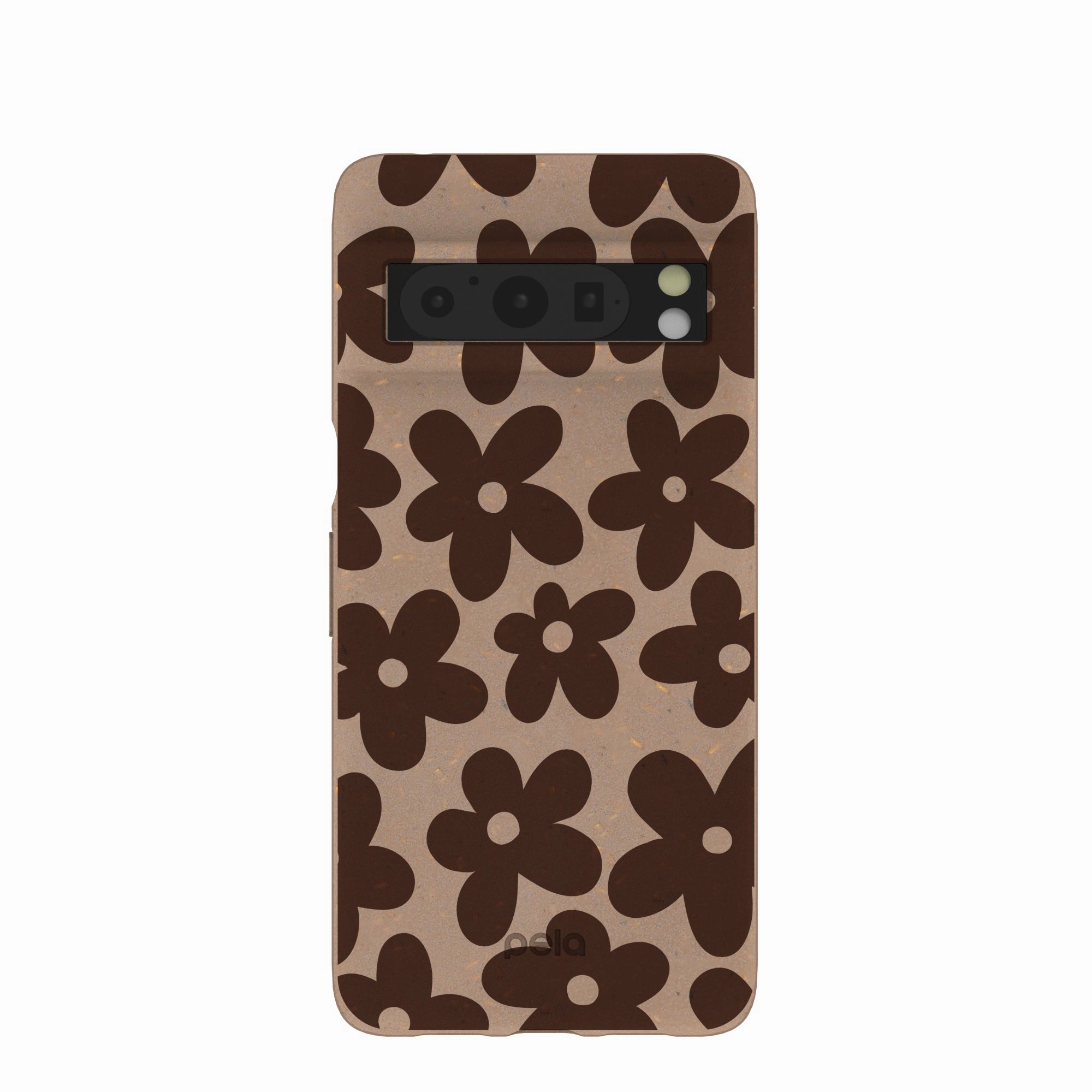 Hybrid Material Chocolate Brown Earthy Blooms Google Pixel 8 Pro Case