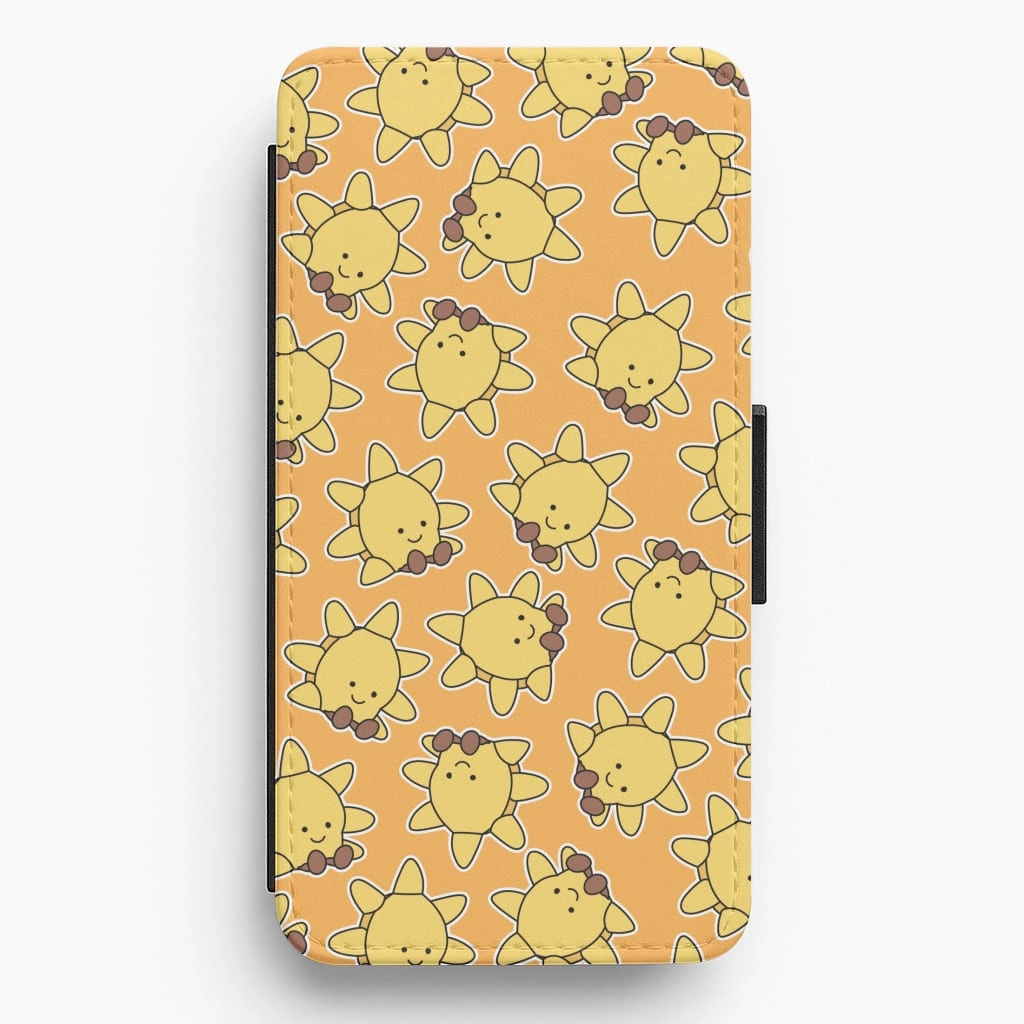 Sun Pattern - Plushy Flip / Wallet Phone Case Elegant Pattern Design