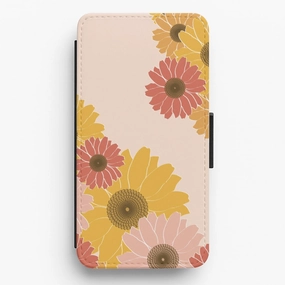 Sunflower Floral Pattern Flip / Wallet Phone Case Modern Layer Elegant Comfort
