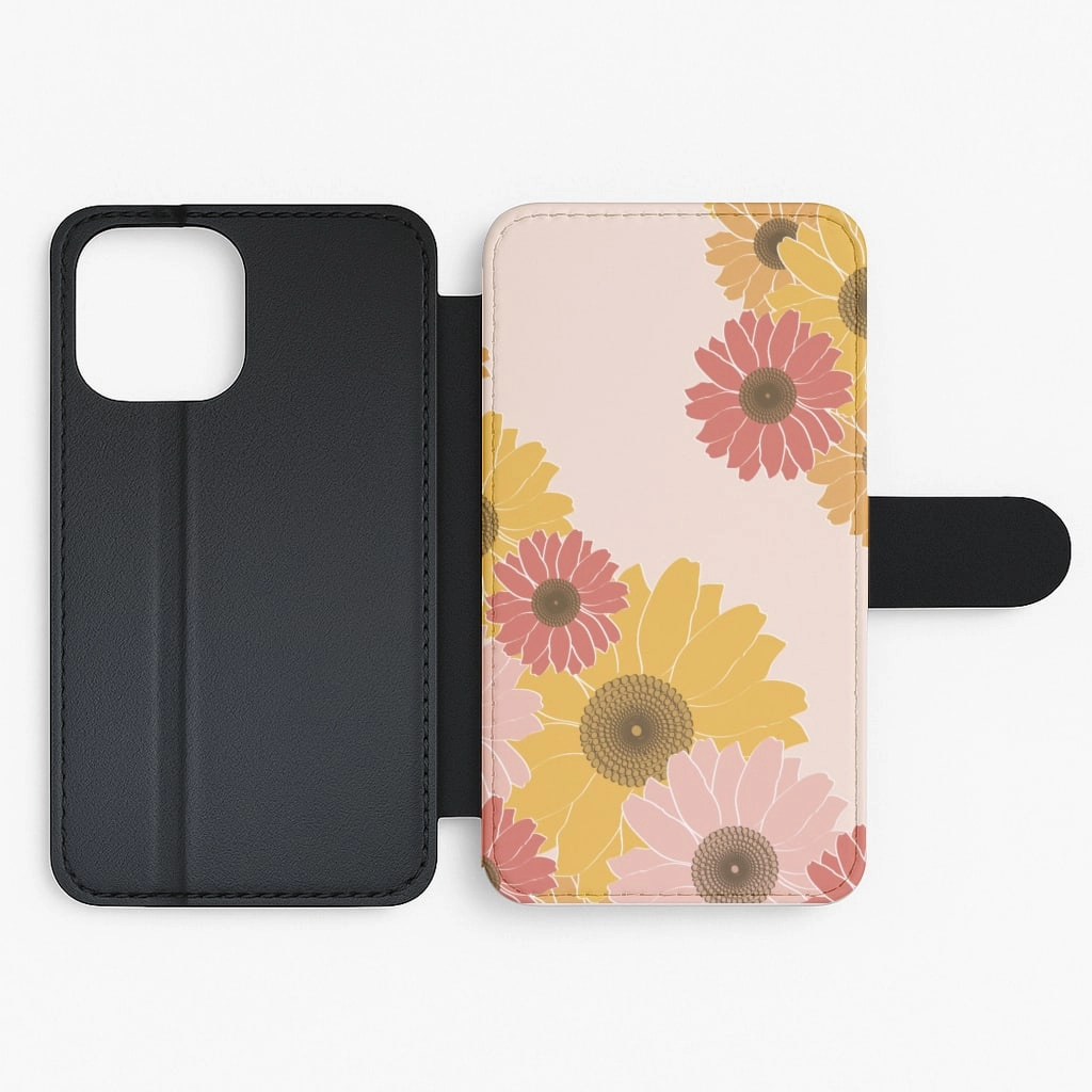 Sunflower Floral Pattern Flip / Wallet Phone Case Handheld device