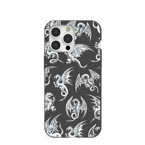 Luxury Texture Design Black Mythical Dragons iPhone 15 Pro Max Case