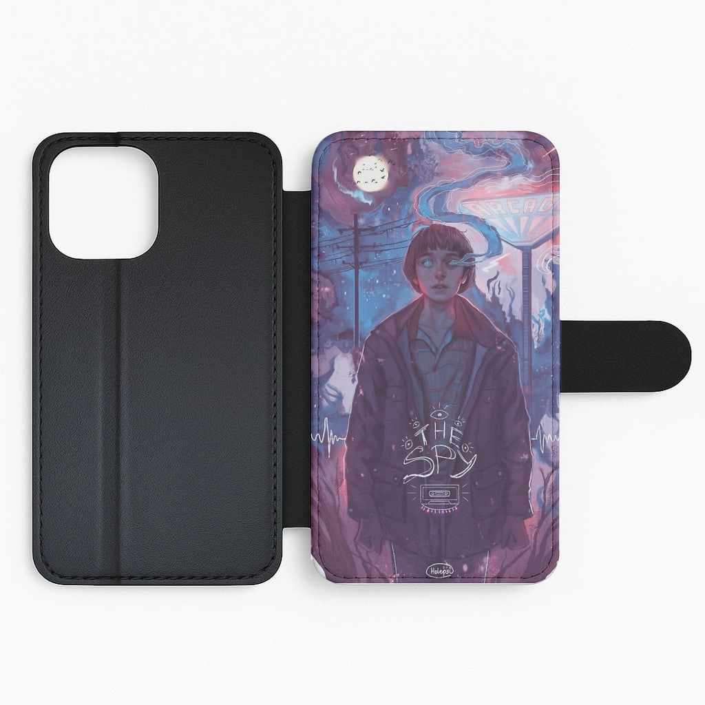 The Spy Flip Wallet Phone Case Soft Shape Shock Surface Layer