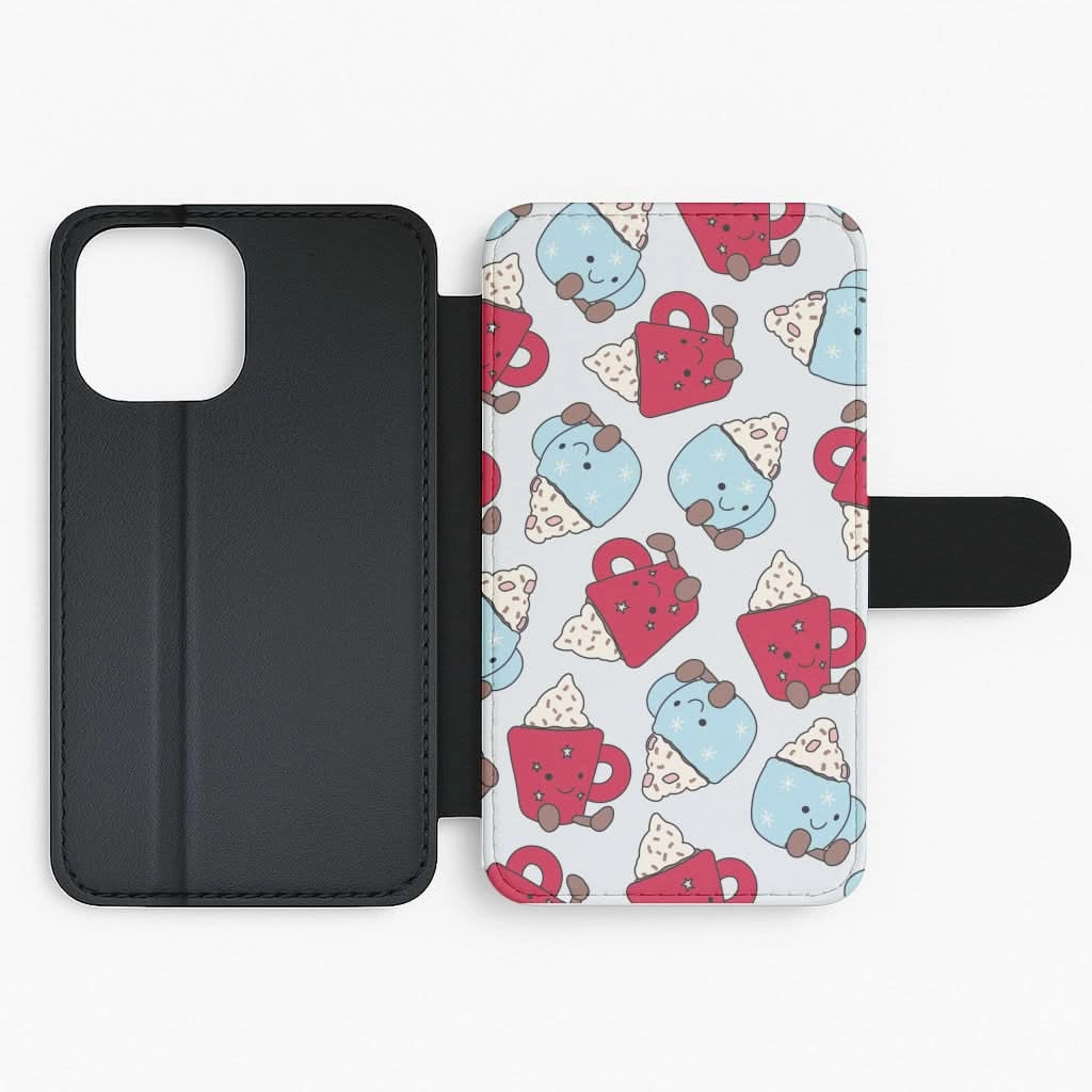 Christmas Drinks Plushies Pattern Flip / Wallet Phone Case Durable Coating Vibrant Colors