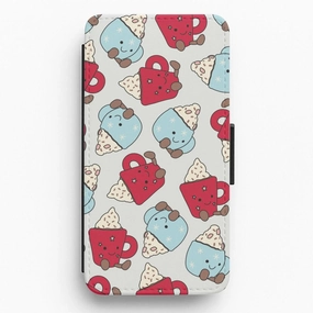 Modern Look Christmas Drinks Plushies Pattern Flip / Wallet Phone Case