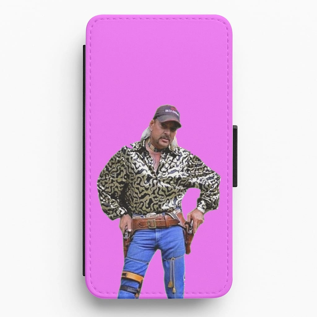 Tiger King Pose - Pink Tiger King Flip / Wallet Phone Case Luxury Surface Layer