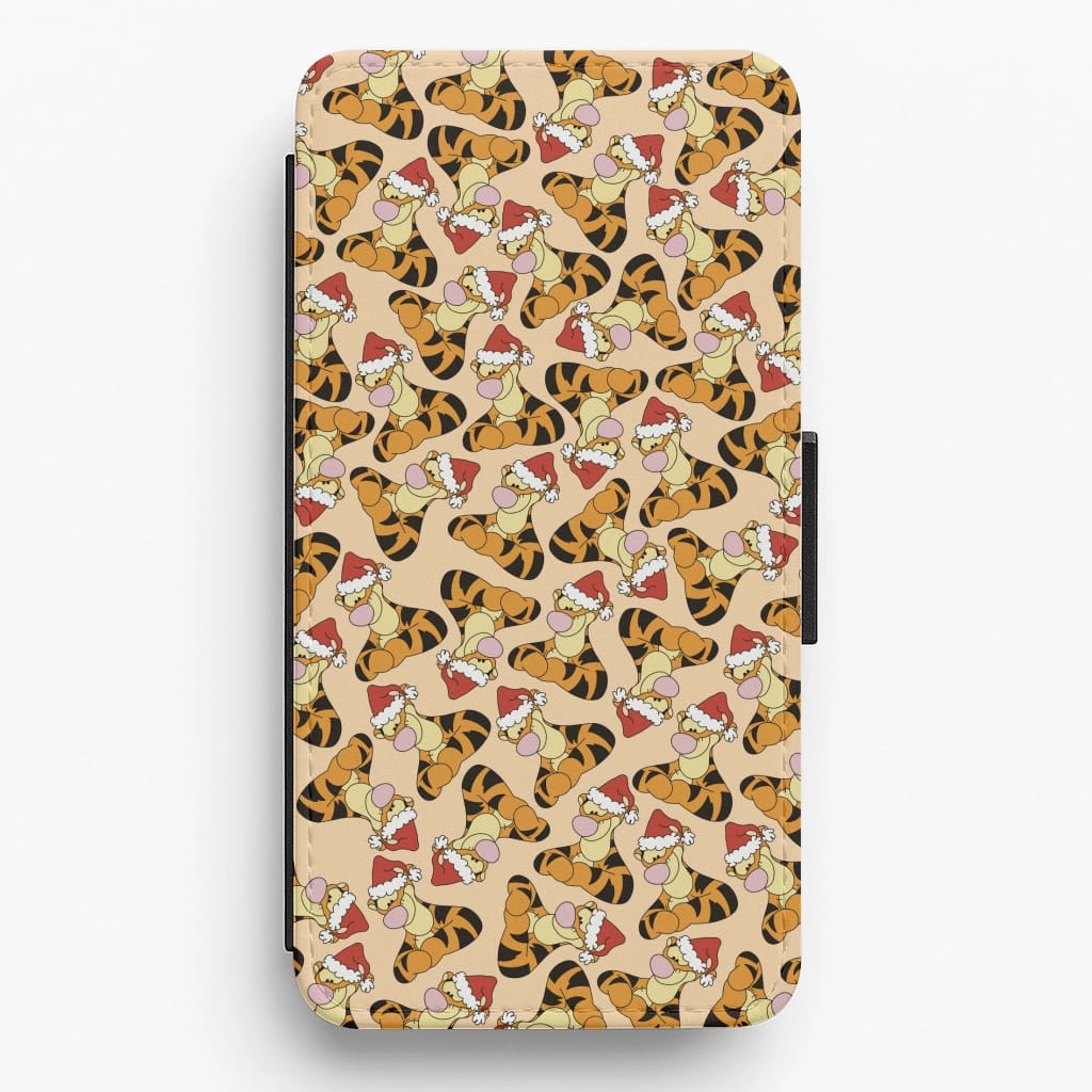 Tiger Pattern Christmas Flip / Wallet Phone Case Hybrid Detail