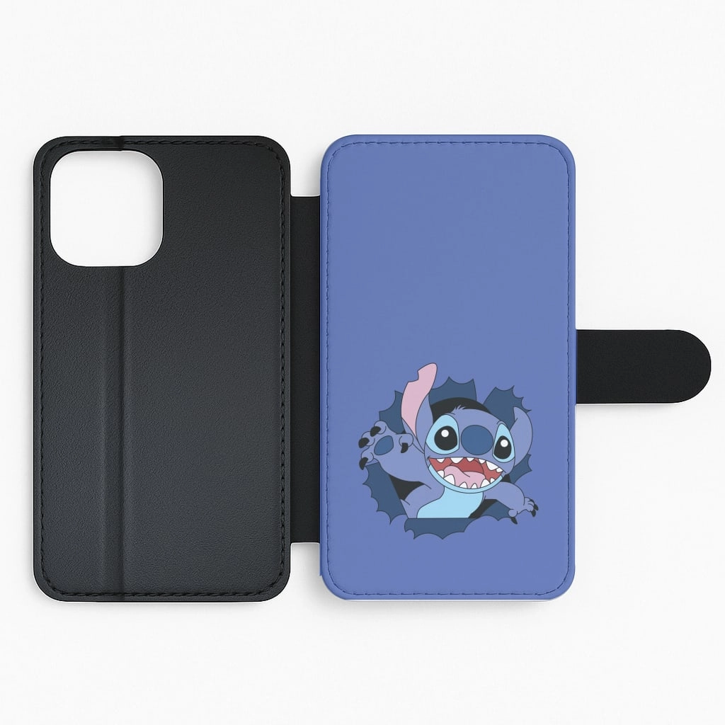 Torn Blue Alien Flip / Wallet Phone Case anti dust Smooth Look