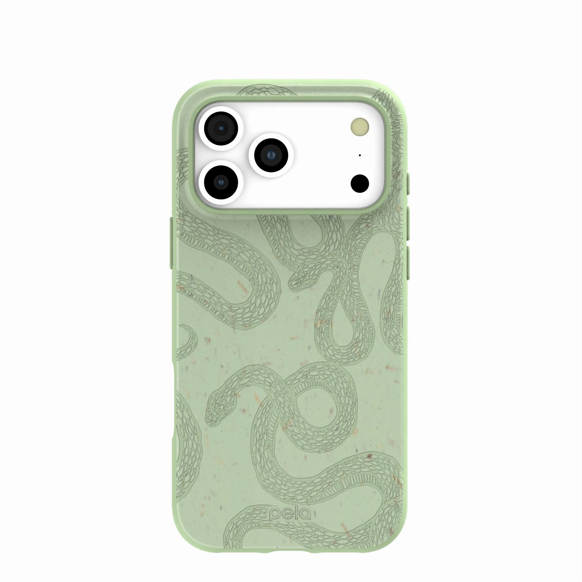 Travel Friendly Durable Texture Build Sage Green Snaky iPhone 17 Pro Max Case