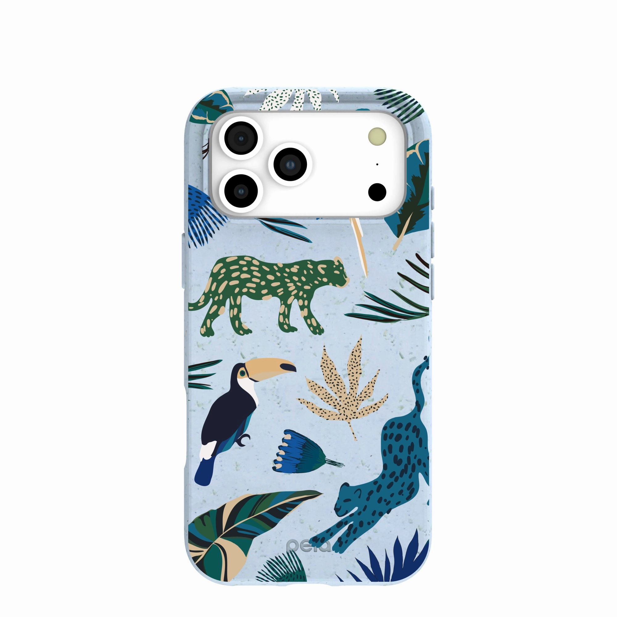 Powder Blue Tropical Rainforest iPhone 17 Pro Max Case Unique Texture Professional Style