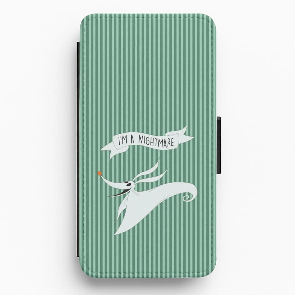 Stripey I'm A Nightmare Flip / Wallet Phone Case Simple Finish Soft Surface Layer