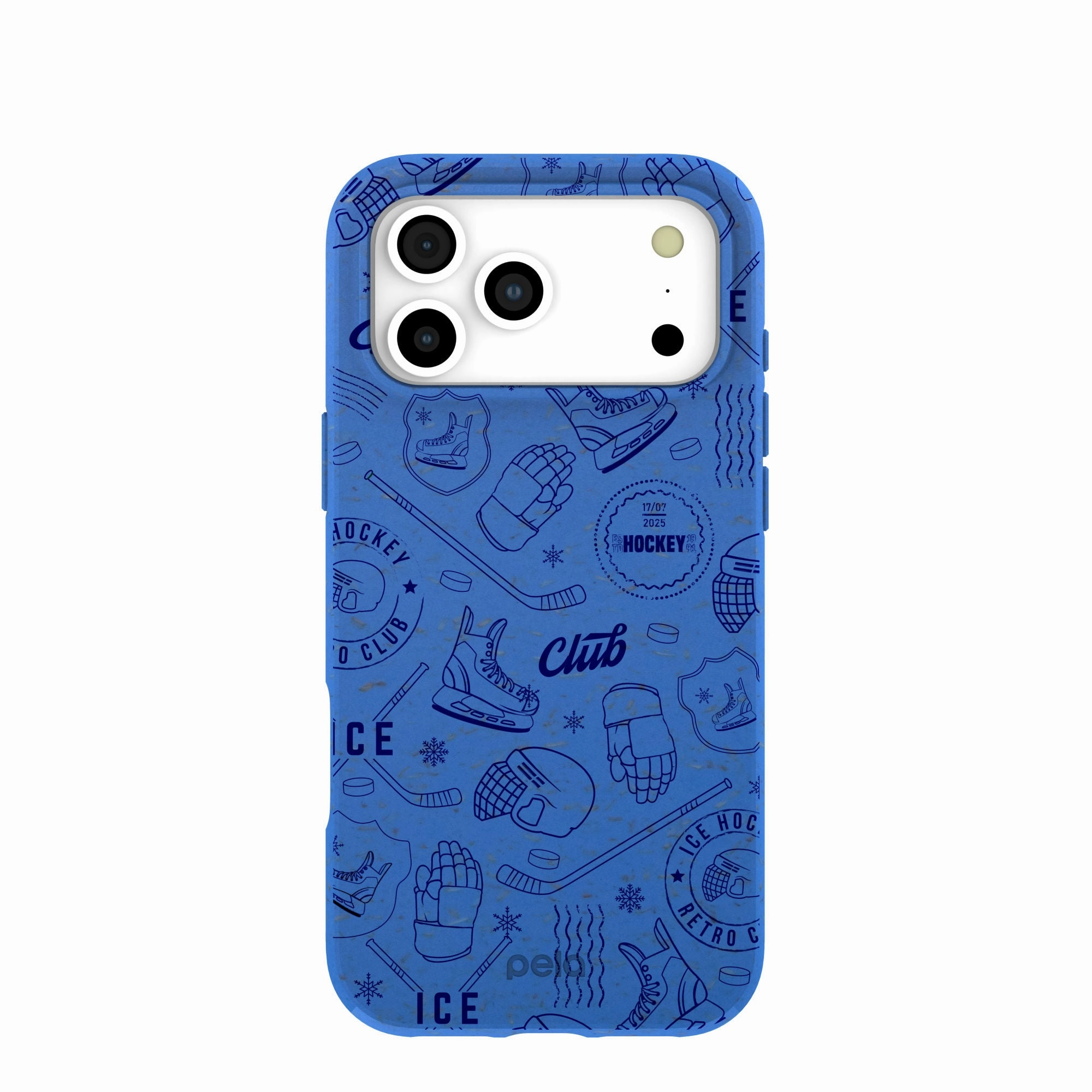Electric Blue Hockey Postage iPhone 17 Pro Max Case Soft Edge Texture