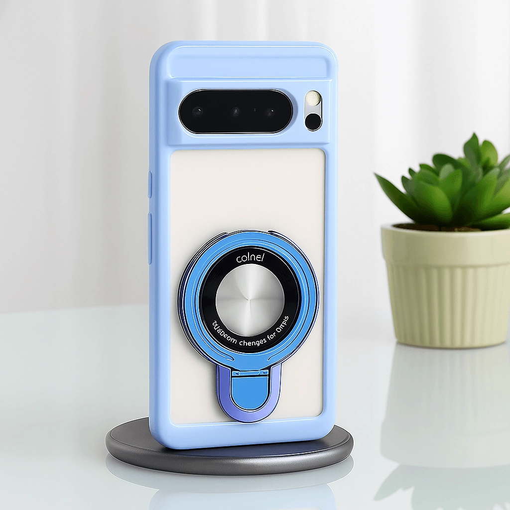 Light Shield Flexible Feel Transparent Rotating Ring Stand Case - Google