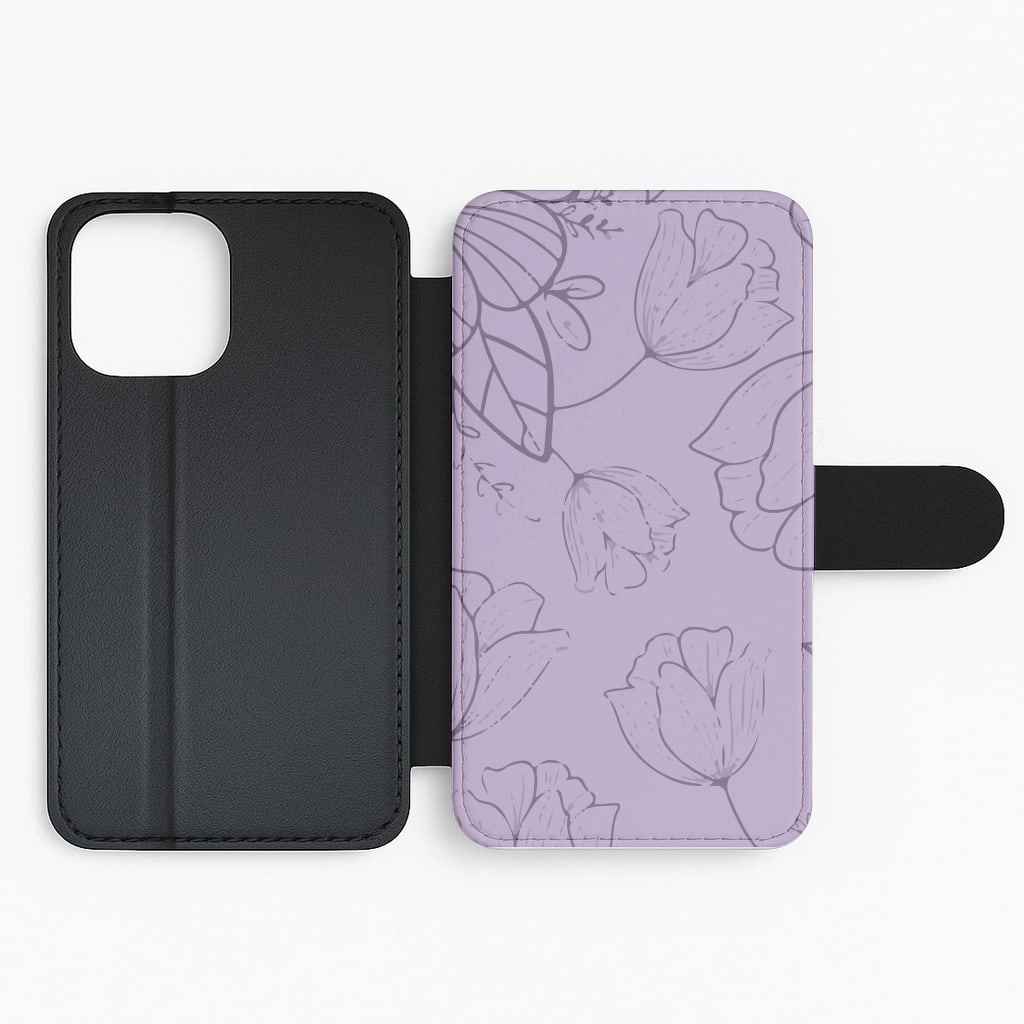 Tulips - Foliage Flip / Wallet Phone Case Hard Edge