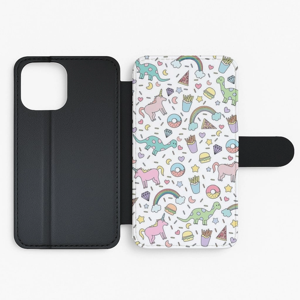 Anti Shock Layer Protective Corner Tumblr Pattern Flip / Wallet Phone Case