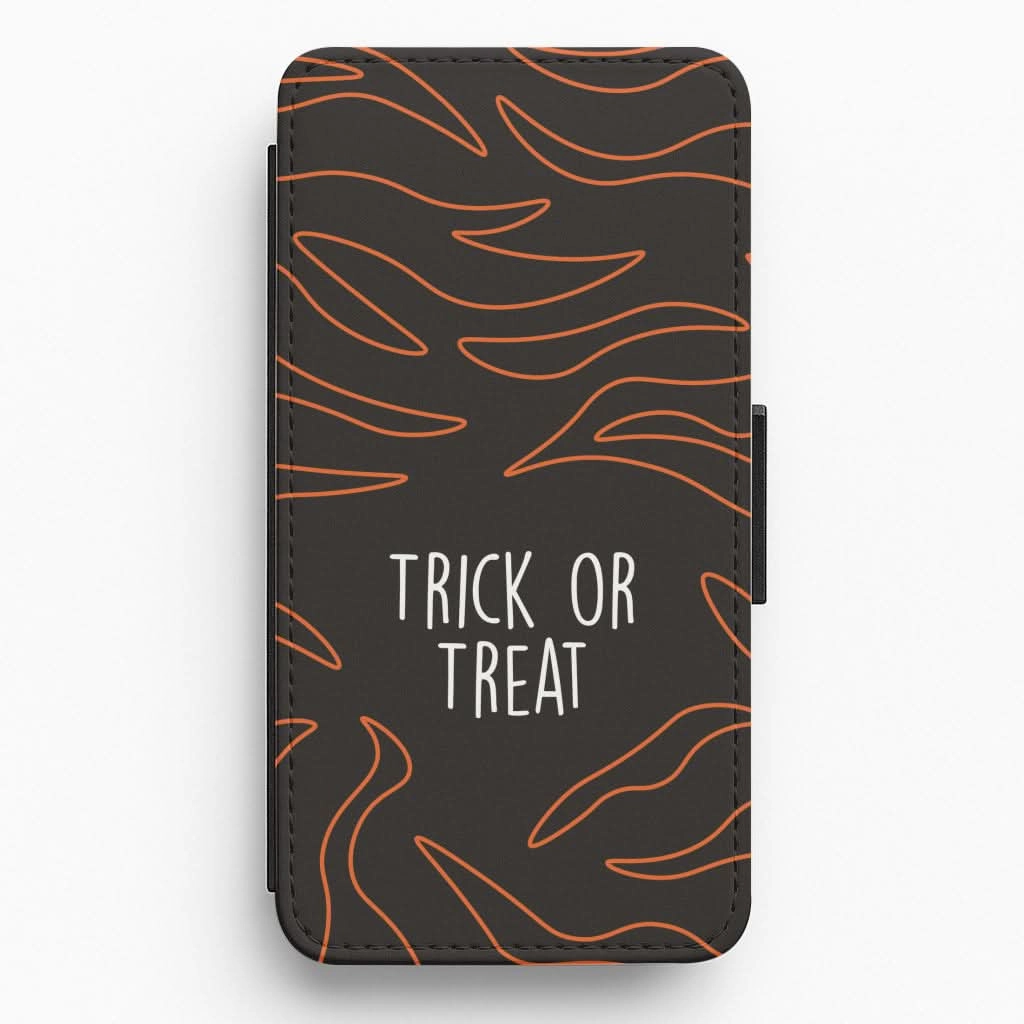 Smooth Touch Zebra Print Trick Or Treat Flip / Wallet Phone Case