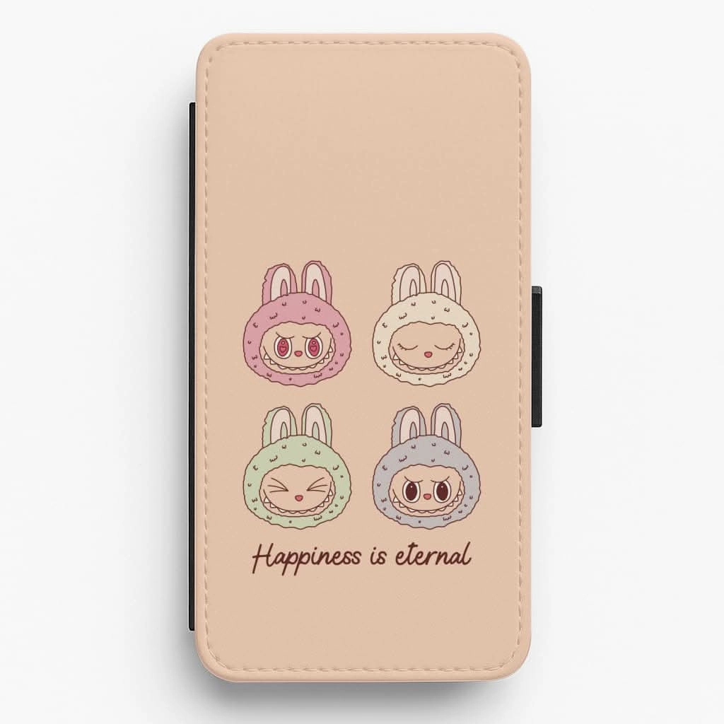 Trendy Aesthetic Happiness Is Eternal Monsters Flip / Wallet Phone Case