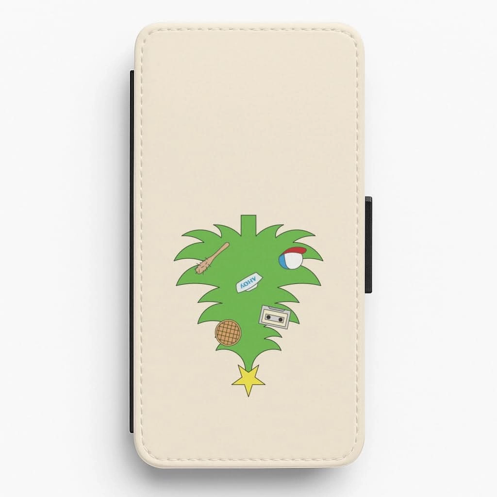 Upside Down Christmas Tree Flip / Wallet Phone Case Modern Build Texture Minimal Texture Layer