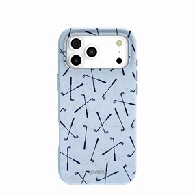 Minimal Texture Layer Powder Blue Golf Clubs iPhone 17 Pro Max Case