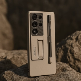 Vanguard Frosted Hard Shell S Pen Case   Kickstand - Samsung Comfort Use Ergonomic Shape