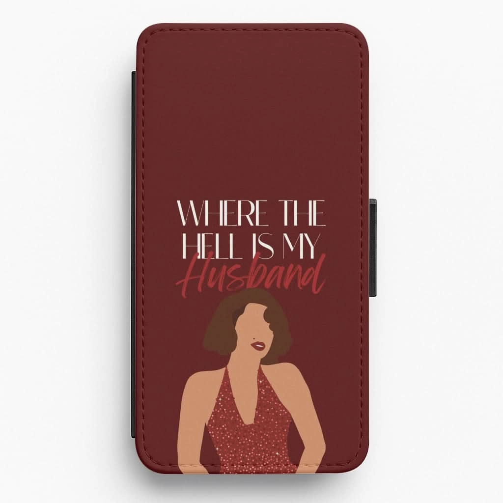 Handy Use Patterned Design Where The Hell Flip / Wallet Phone Case