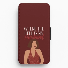 Handy Use Patterned Design Where The Hell Flip / Wallet Phone Case