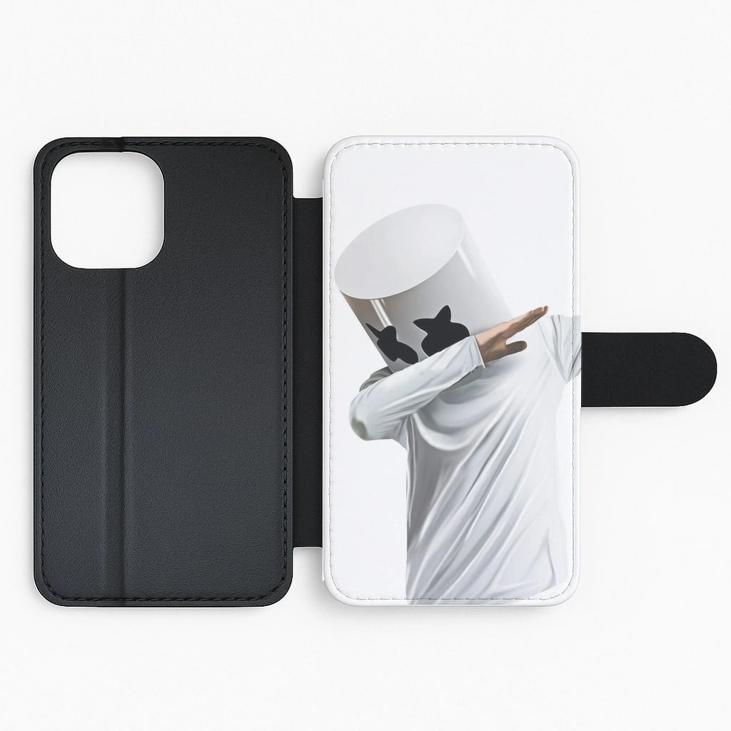 White Helmet DJ Dab Flip Wallet Phone Case Printed Graphic