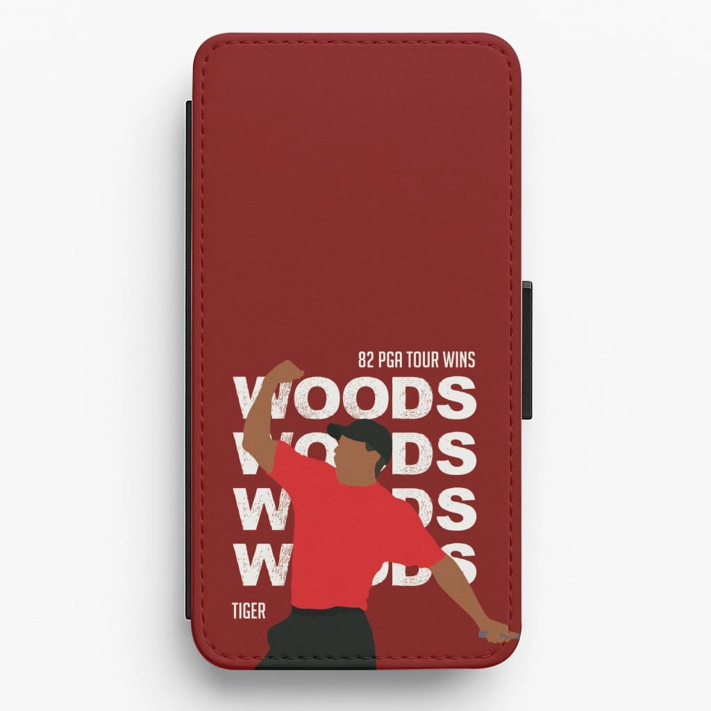 Rugged Feel Woods Dark Red Flip / Wallet Phone Case